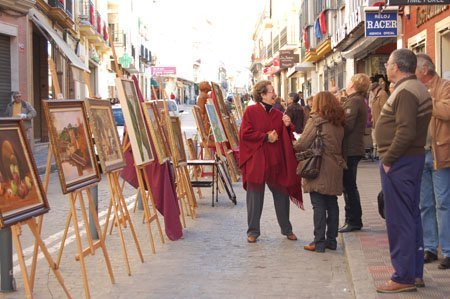 Obras del concurso-Exposición de Artes Plásticas ‘Centro de Alcalá’ en la calle la Mina