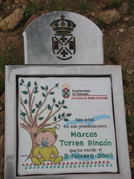 Placa conmemorativa 'un niño un árbol'