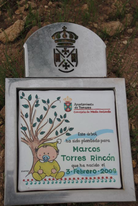 Placa conmemorativa 'un niño un árbol'