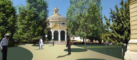 Montaje de como quedaría la intervención en el entorno