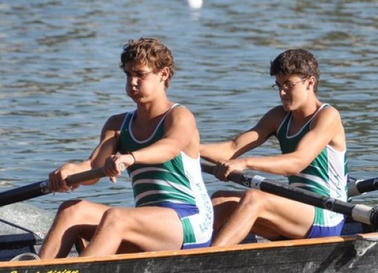 Los cadetes Julio Casielles y Álvaro Romero, que se hicieron con el oro, durante la competición.