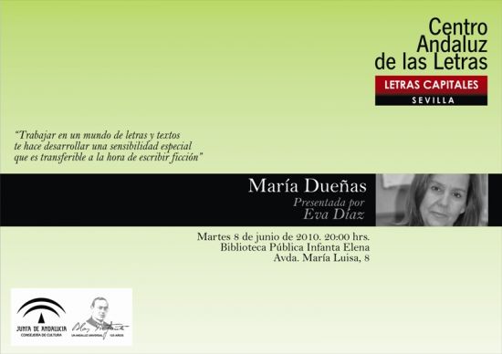 María Dueñas presentará su primer libro de ficción el la Biblioteca Pública Infanta Elena. /SA
