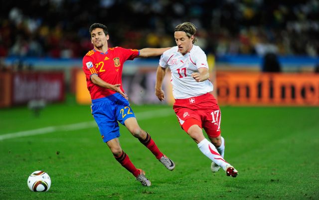 Jesús Navas intentó remontar el partido frente a Suiza, algo que finalmente no pudo ser