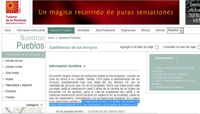 La nueva web de Turismo de la provincia de Sevilla pretende promocionar la localidad animando al turista a visitar edificios inexistentes o desaparecidos en el siglo XX / Juan C. Romero