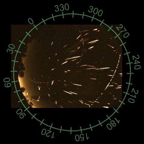 La imagen es una visualización de las Perseidas el año pasado/Chris Peterson. Cloudbait Observatory