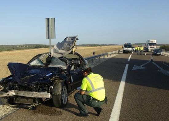 Imagen del vehículo tras el impacto con la res/ SA