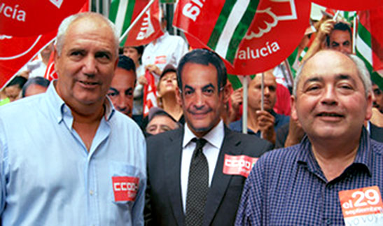 Francisco Carbonero y Manuel Pastrana, líderes sindicales de CCOO y UGT en Andalucía