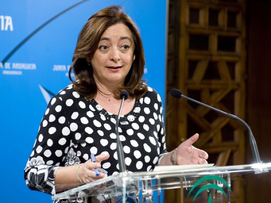 La consejera de Presidencia, Mar Moreno, habla de normalidad en la Administración andaluza