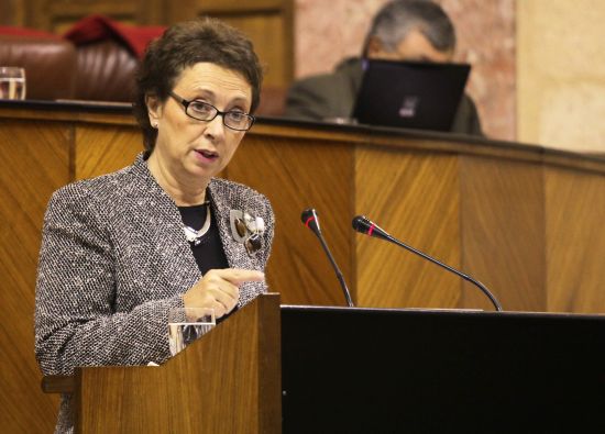 Carmen Martínez Aguayo, consejera de Hacienda y Administración Pública, en el Pleno del Parlamento andalu