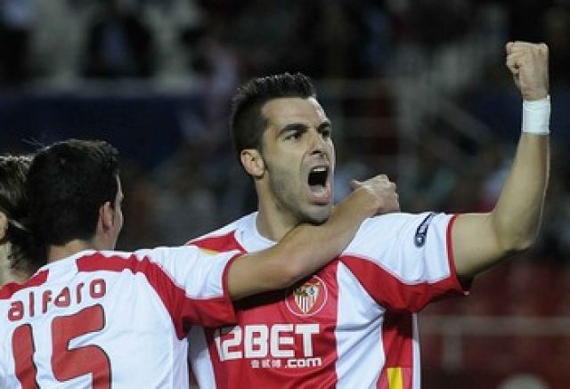 Álvaro Negredo marcó un gol y participó en otros dos/Sevilla FC