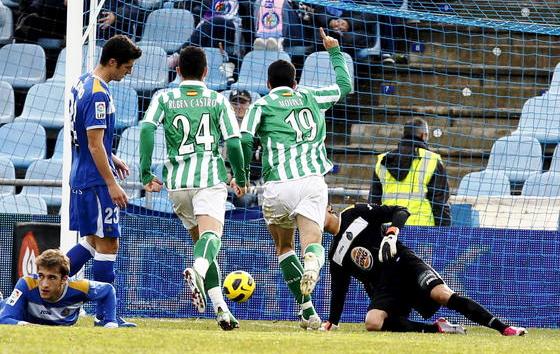 Momento en el que Jorge Molina marcaba el 0-1/EFE