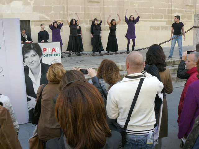 La candidata andalucista hizo lectura de un manifiesto con motivo del Día de la Mujer, que se celebra mañana