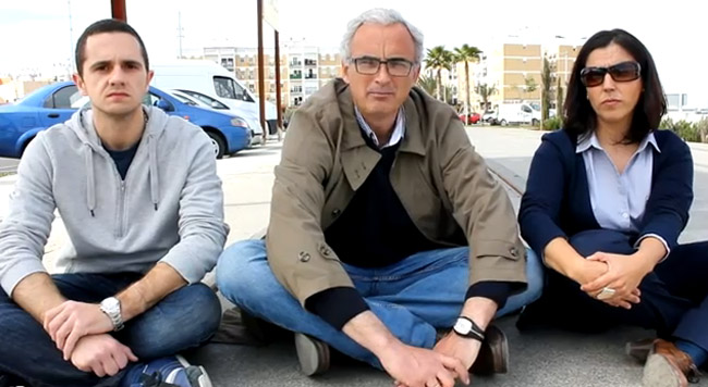 Los andalucistas han protagonizado una sentada en las vías del tranvía/SA