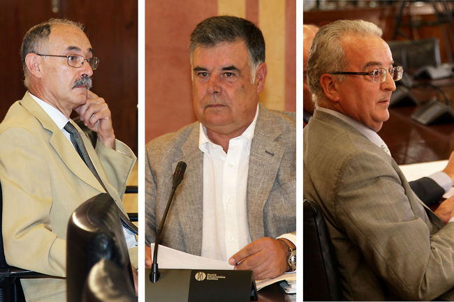 Justo Mañas, José Antonio Viera y Antonio Fernández comparecieron hoy ante la comisión parlamentaria de investigación de los ERE