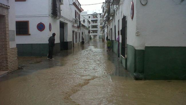 El arroyo Argamasilla ha inundado parte de Écija / Imagen: @ecijaldia (Twitter)