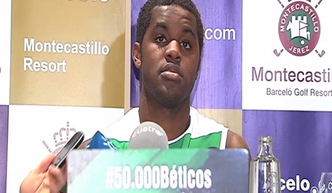 Joel Campbell atendió a los medios desde Jerez. / REAL BETIS