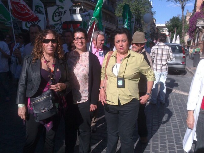 Távora ha estado acompañada por la secretaria local del PA en Sevilla, Lola Dávila y de la vicesecretaria nacional de Comunicación y Portavocía, Marta Mejías/SA