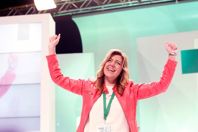 Díaz tras ser elegida secretaria general/SA