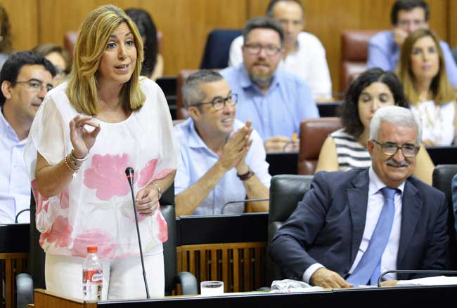 Díaz hoy en el Parlamento de Andalucía