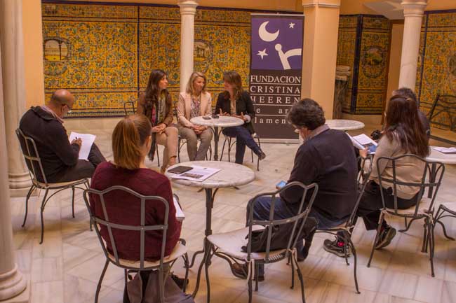 Un instante de la presentación en la nueva sede de la fundación/ Pablo López