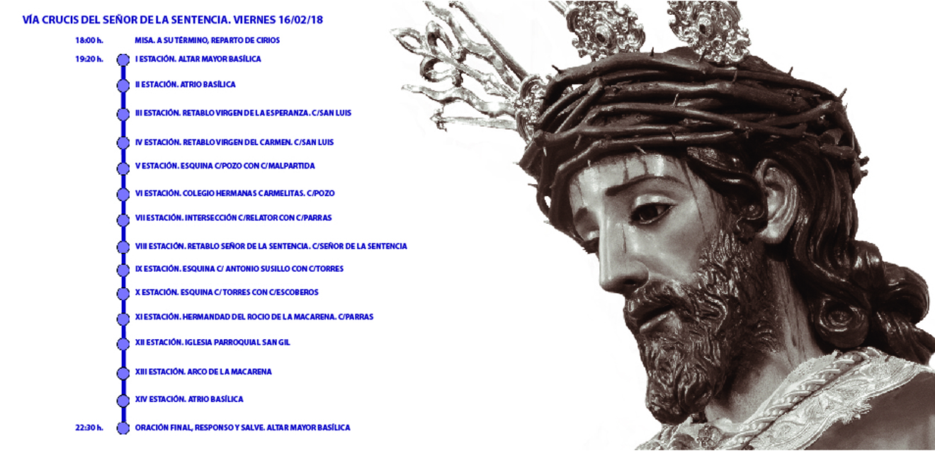 Infografía del itinerario y horario del Vía Crucis