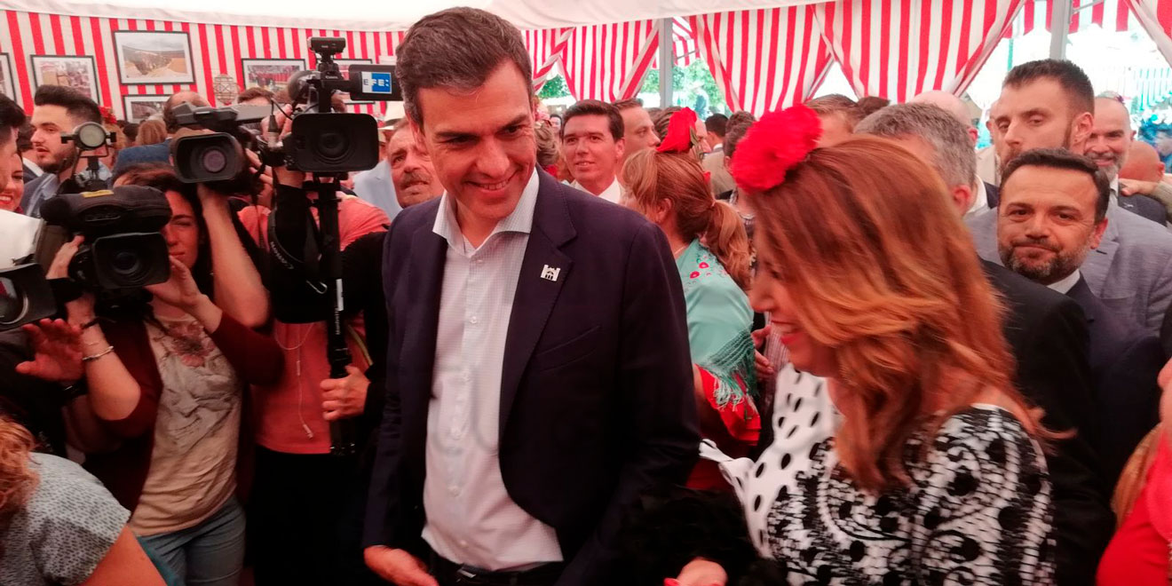 Pedro Sánchez y Susana Díaz en la Feria 2018 /SA