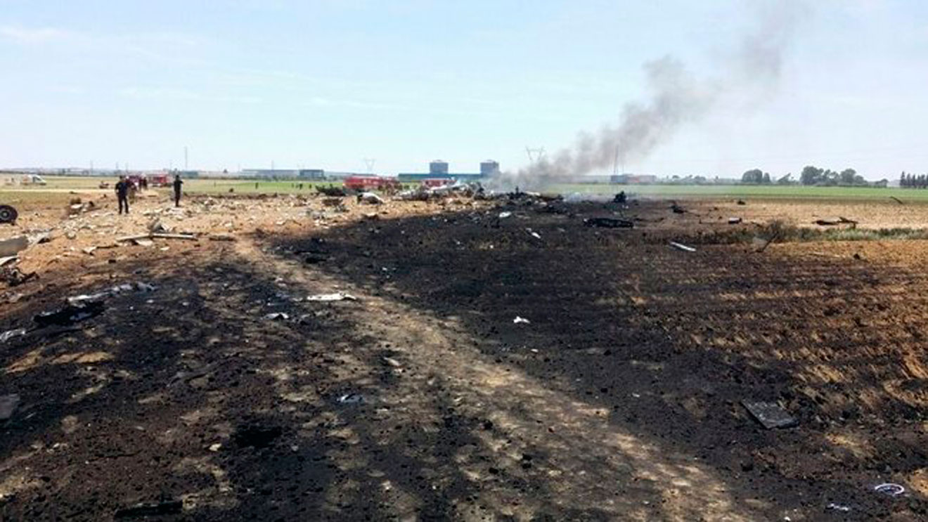 Restos del A400M accidentado /SA