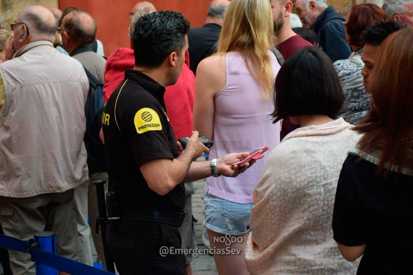 Control de entradas en el Alcázar /@EmergenciasSev