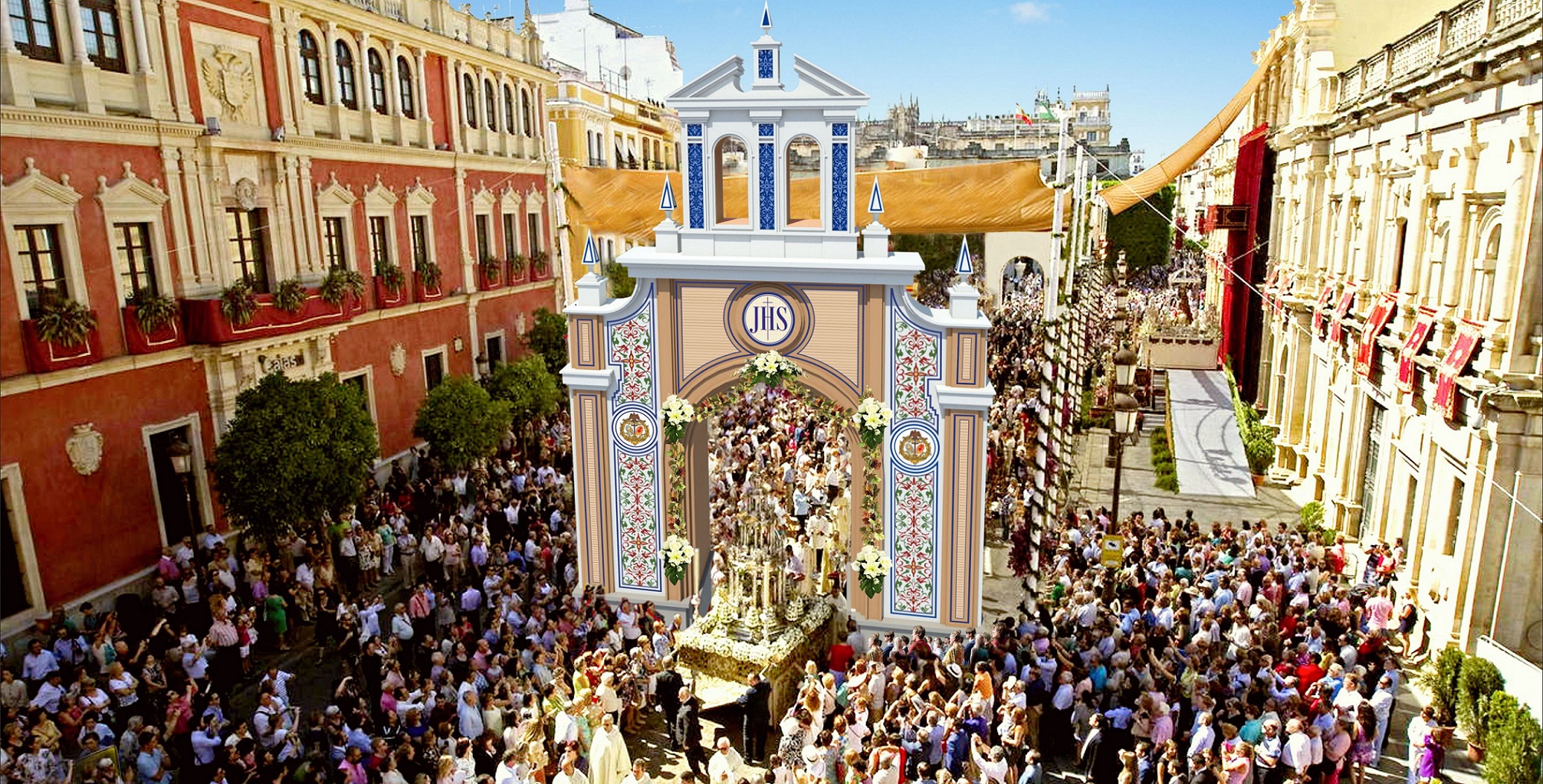 Montaje de la portada del Corpus /Ayto. Sevilla