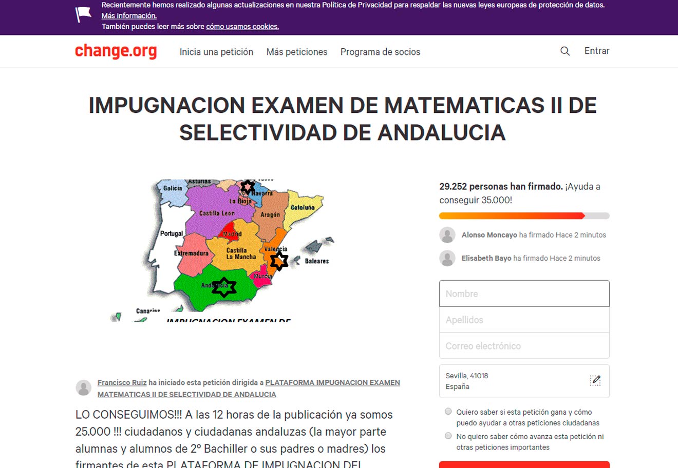 Petición de Change.org /SA