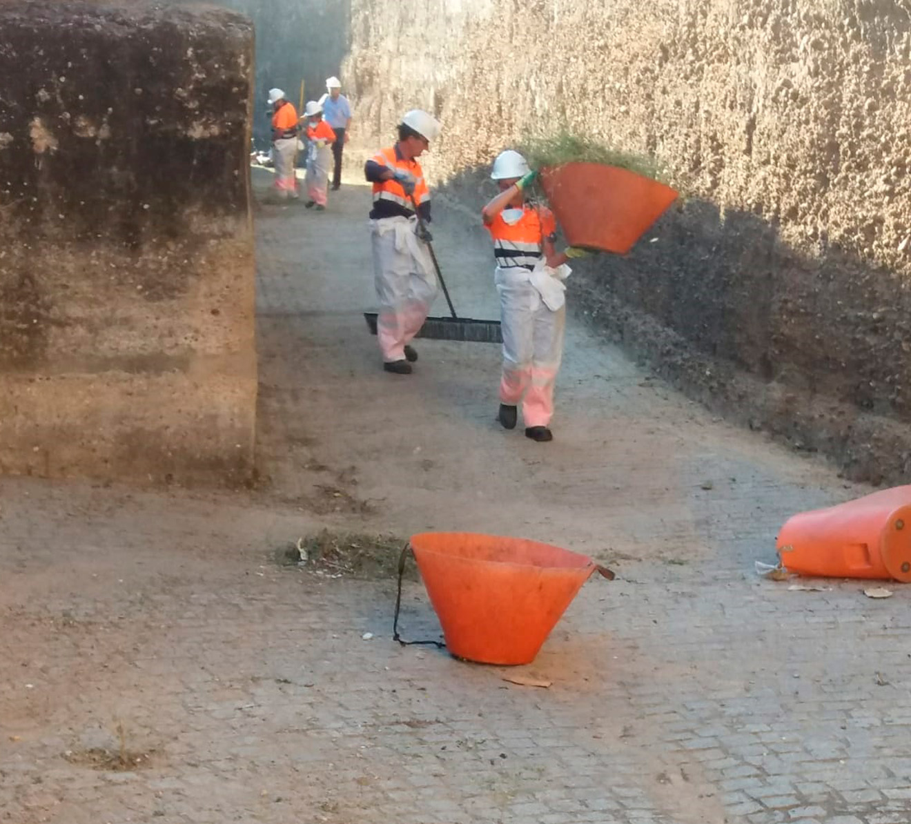 Actuación de Lipasam en la muralla de la Macarena /Ayto. Sevilla