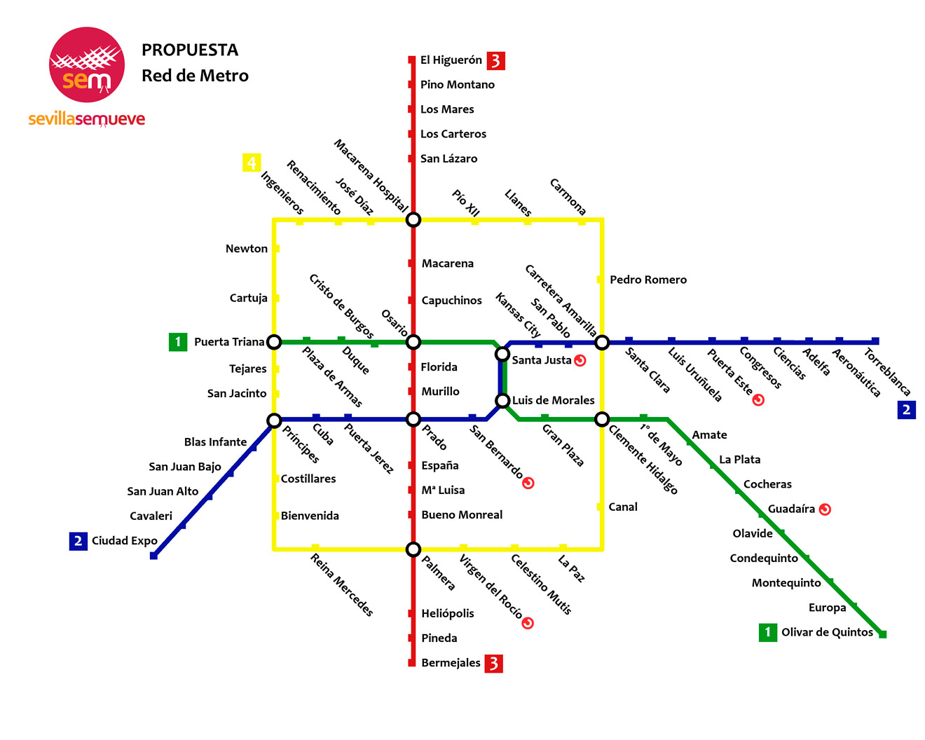 Propuesta conexión Línea 1 de Metro /'sevillasemueve'