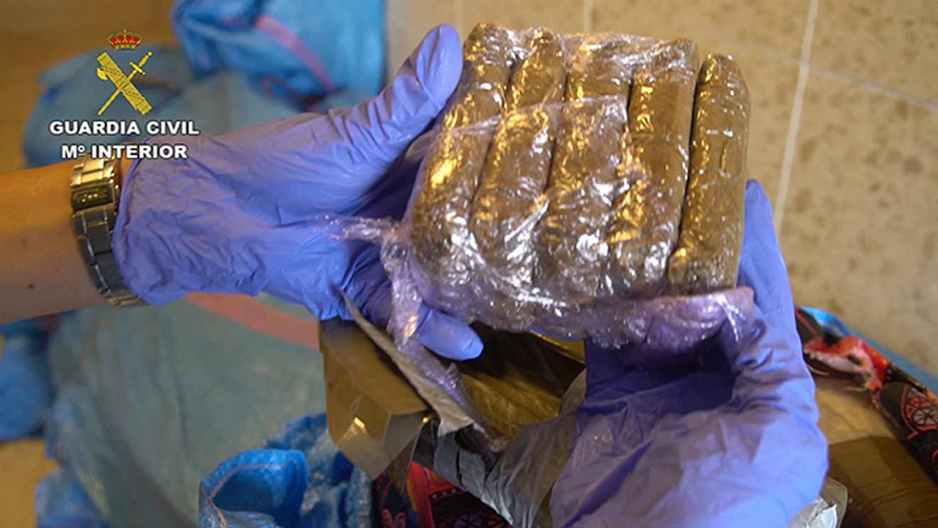 La droga incautada en Isla Cristina /Guardia Civil