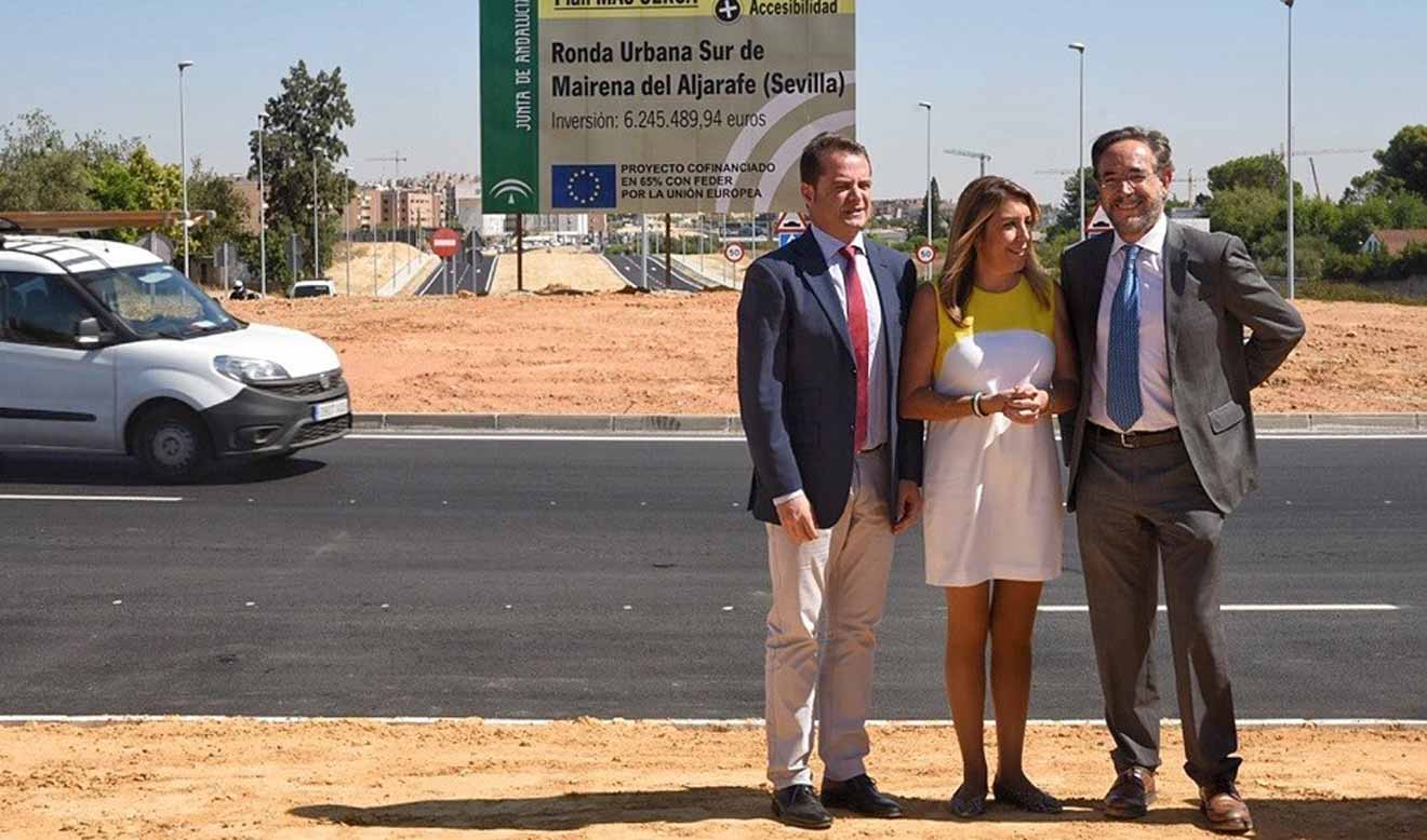 Díaz visita las obras de la Ronda Urbana Sur de Mairena /Junta