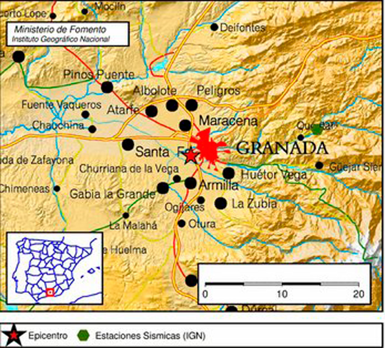 Mapas de terremotos en Granada /@E112Andalucia