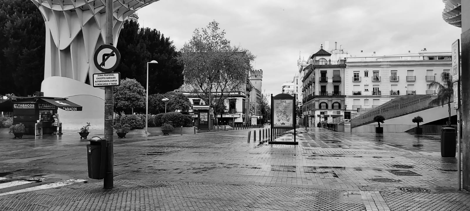 Imagen del centro de Sevilla durante el primer estado de Alarma /Alberto Pérez Mellado