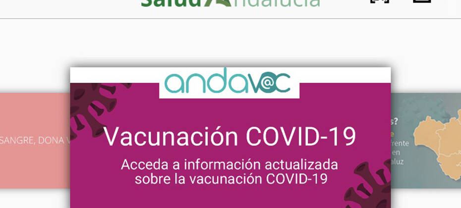 Captura de la aplicación Salud Andalucía donde puede accederse al certificado