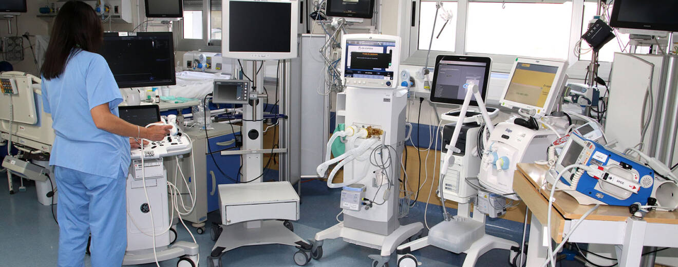 Respiradores en el hospital Macarena