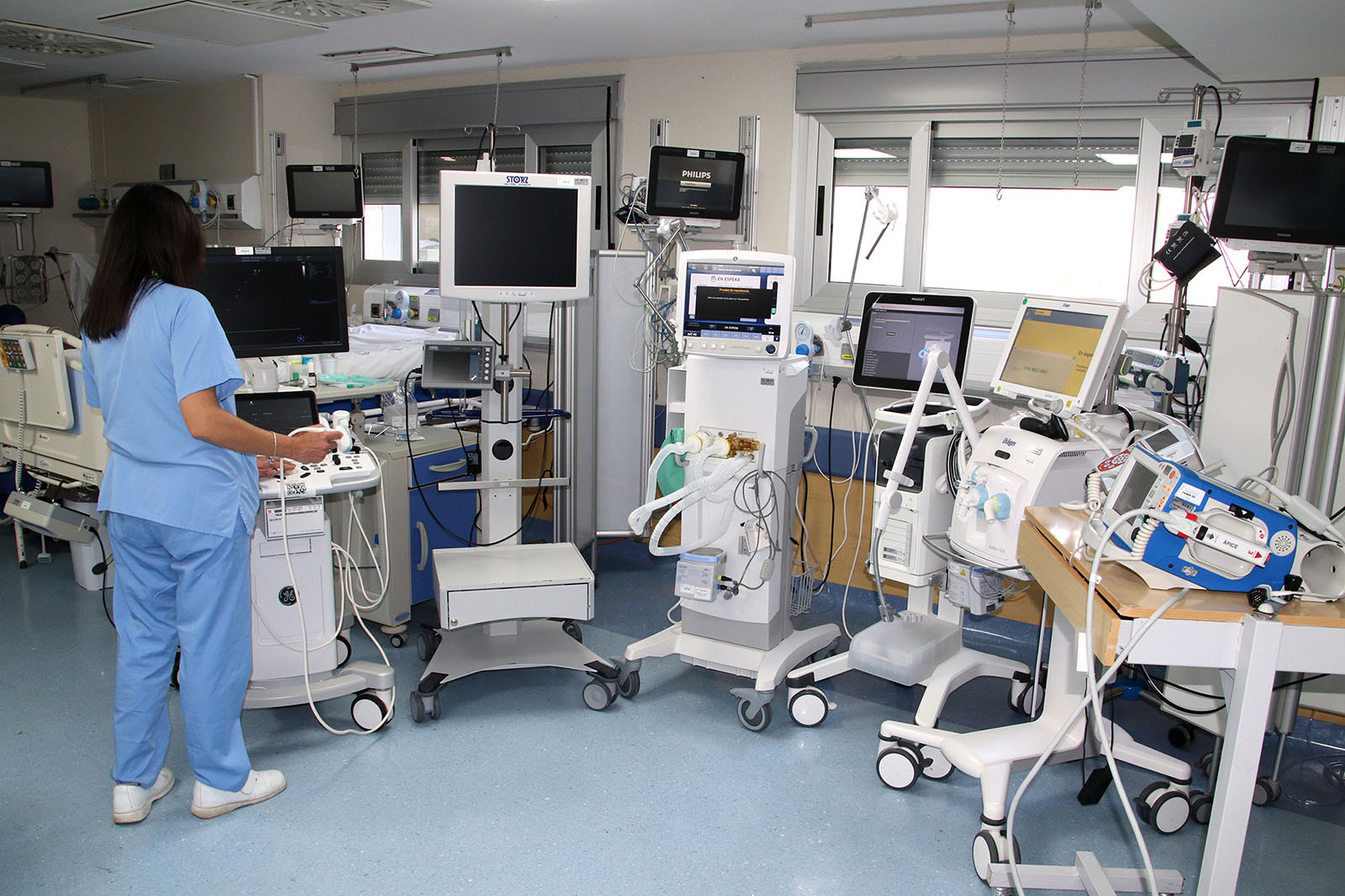 Respiradores en el hospital Macarena