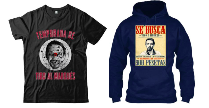 Camisetas con la cara de Pablo Iglesias Ensangrentado