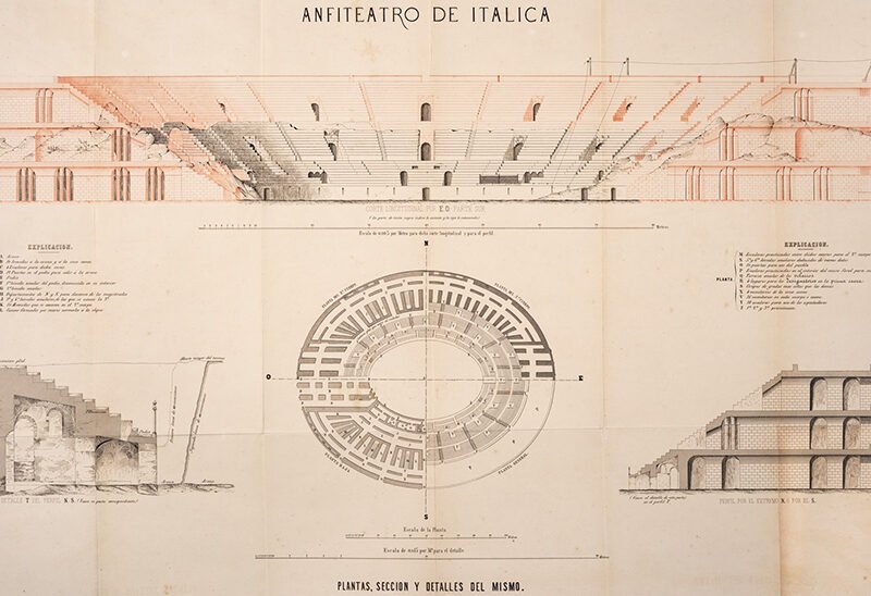 Plano del anfiteatro de Itálica / Junta