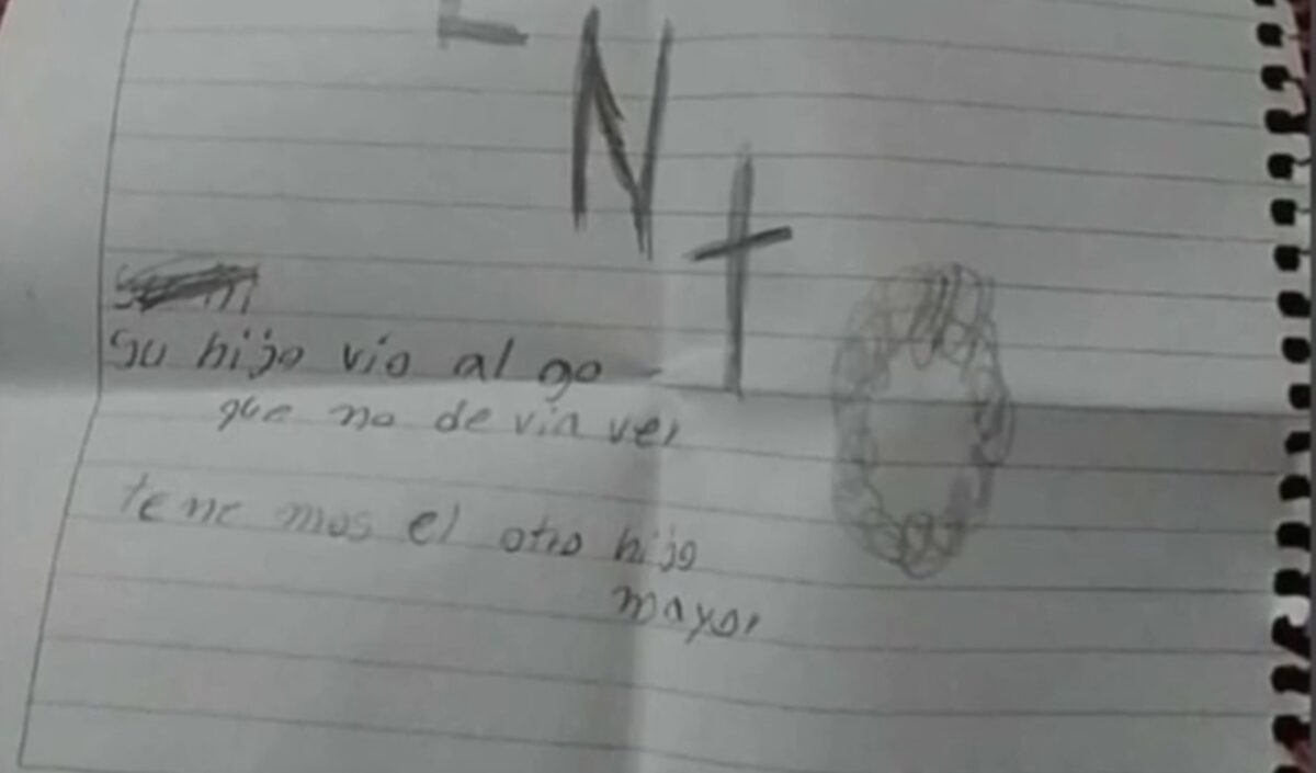 Imagen de la nota encontrada junto al cadaver / ABC Paraguay