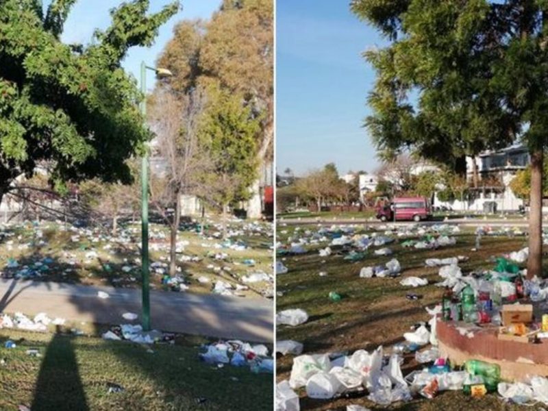 El Parque Guadaíra, cubierto de basura tras el derbi / RRSS