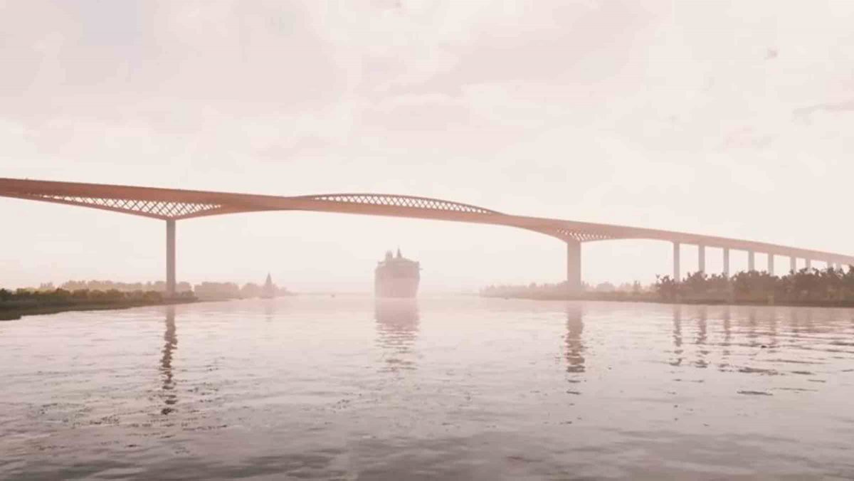 Imagen del proyecto del puente de la SE-40 de la propuesta de la empresa Fhecor / SA