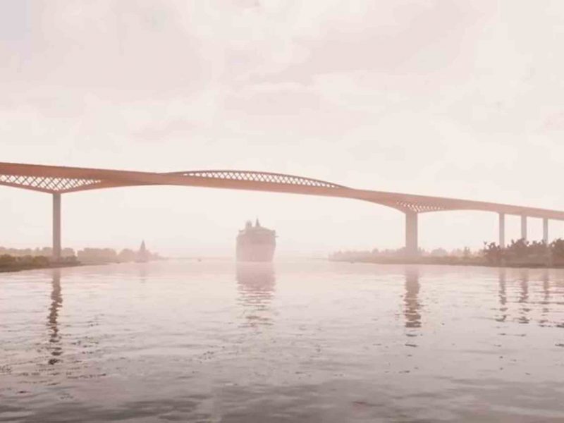 Imagen del proyecto del puente de la SE-40 de la propuesta de la empresa Fhecor / SA