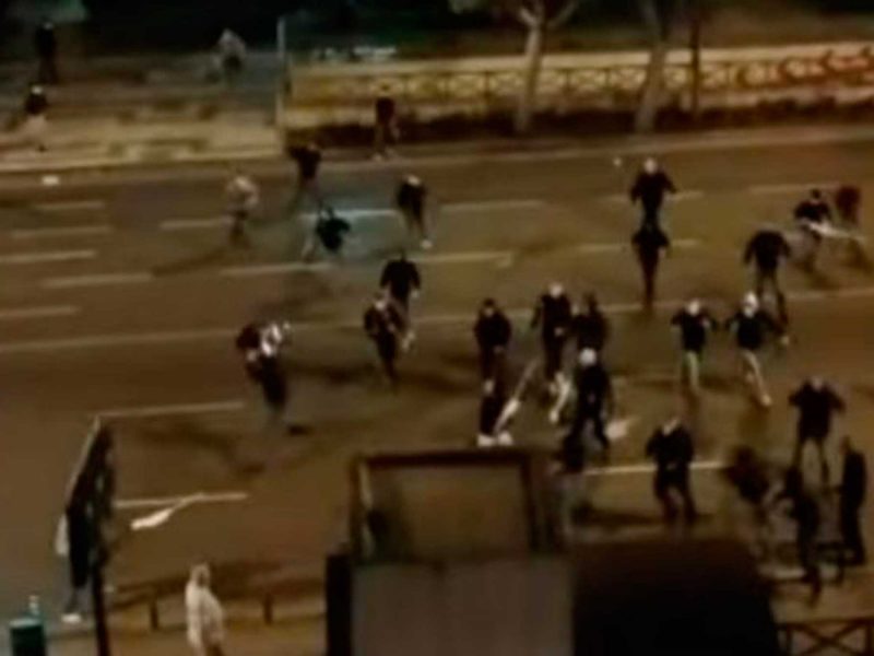 Ultras del Frankfurt contra ultras del West Ham