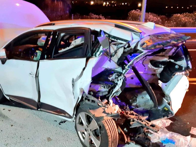 Imagen del accidente de la SE-30 la altura de Camas / SA