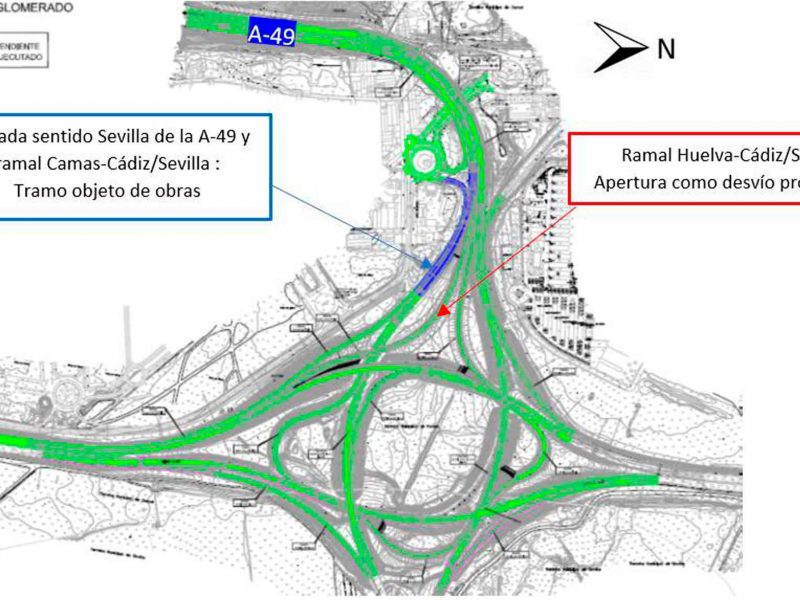 Cortes al tráfico en la A-49 el 27 de junio de 2022 / SA