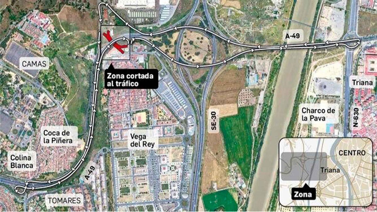 Infografía de la zona cortada al tráfico.