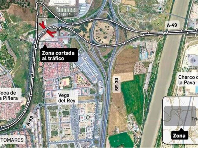 Infografía de la zona cortada al tráfico.